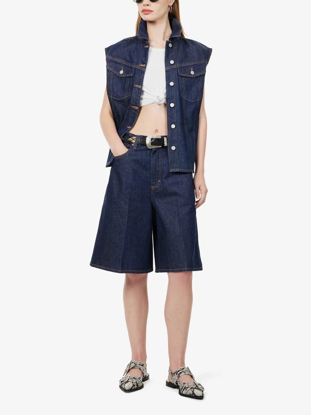 Agolde Evan sleeveless denim shirt S